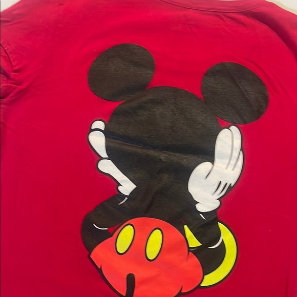 Disney Red Graphic Mickey Mouse Fitted Short Sleeve Tee - Picture 6 of 6